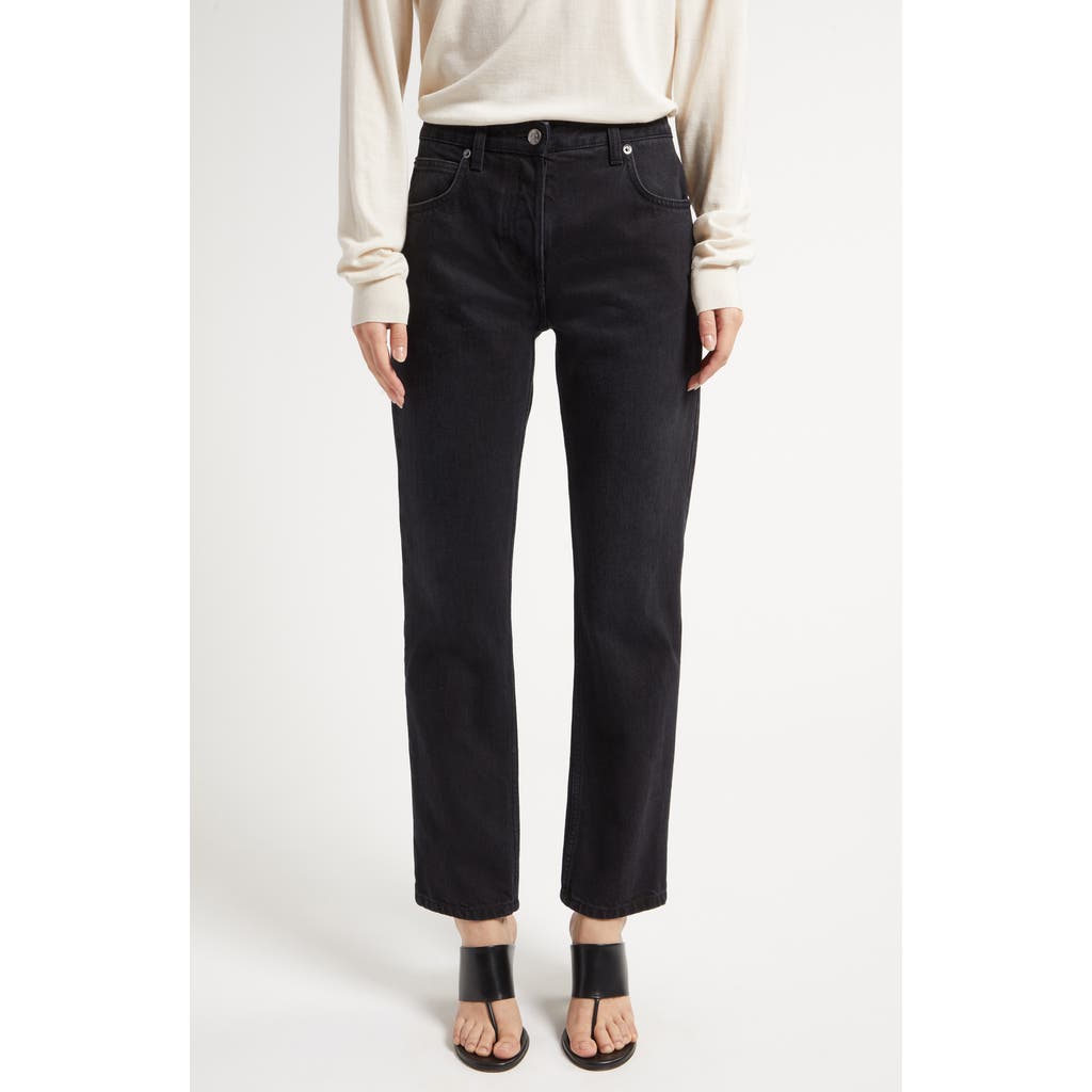 The Row Riaco Mid-rise Straight-leg Ankle Jeans In Black