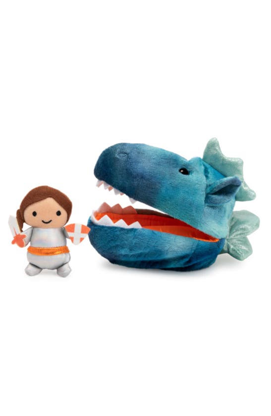Gund Kids' Plush Pod Dragon & Girl Stuffed Toy Set In Blue