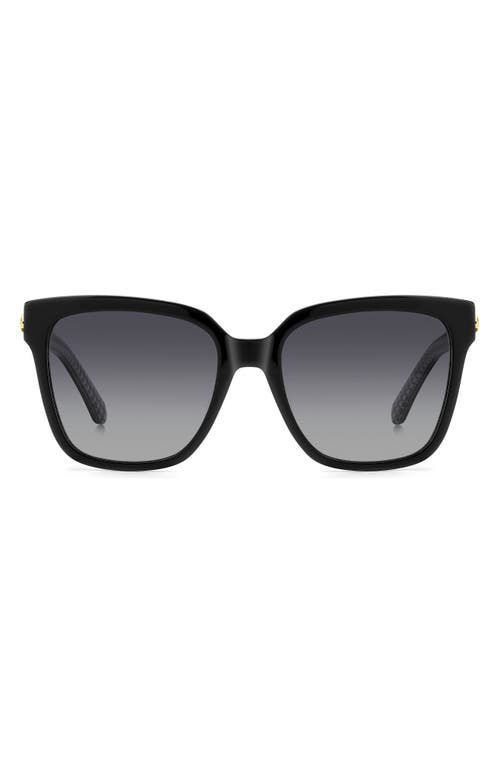 Kate Spade New York Kiya 56mm Gradient Square Sunglasses In Black White/grey Polar