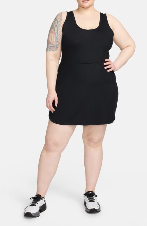 Shop Nike One Dri-fit Dress In Black/light Orewood Brown