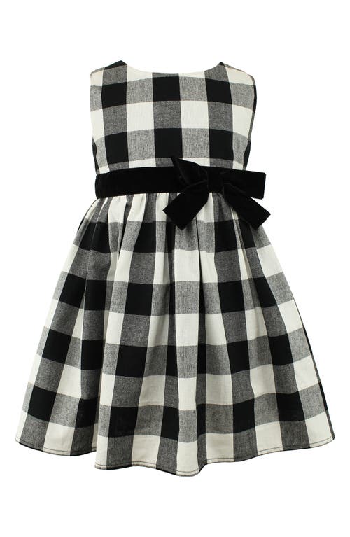 Shop Popatu Kids' Gingham Dress In Black/white