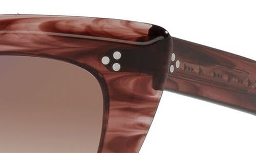 Oliver Peoples Laiya 55mm Gradient Butterfly Sunglasses In Merlot Smoke/tan Grad Mirror