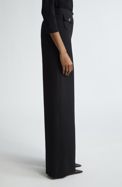 Shop St John St. John Collection Stretch Crepe Straight Leg Pants In Black