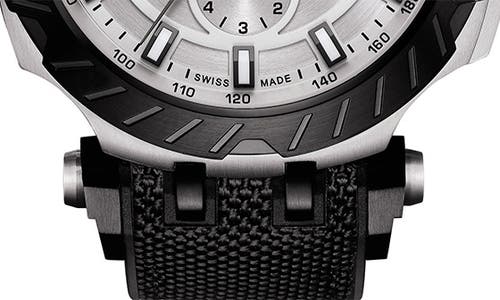 Tissot T-sport Chronograph Webbed Strap Watch, 48mm In Black/silver/black