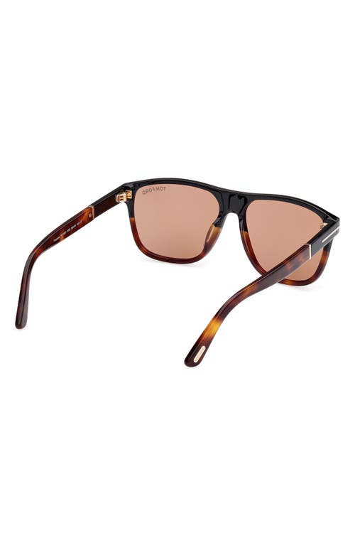 Shop Tom Ford Frances 58mm Square Sunglasses In Black Blonde/brown