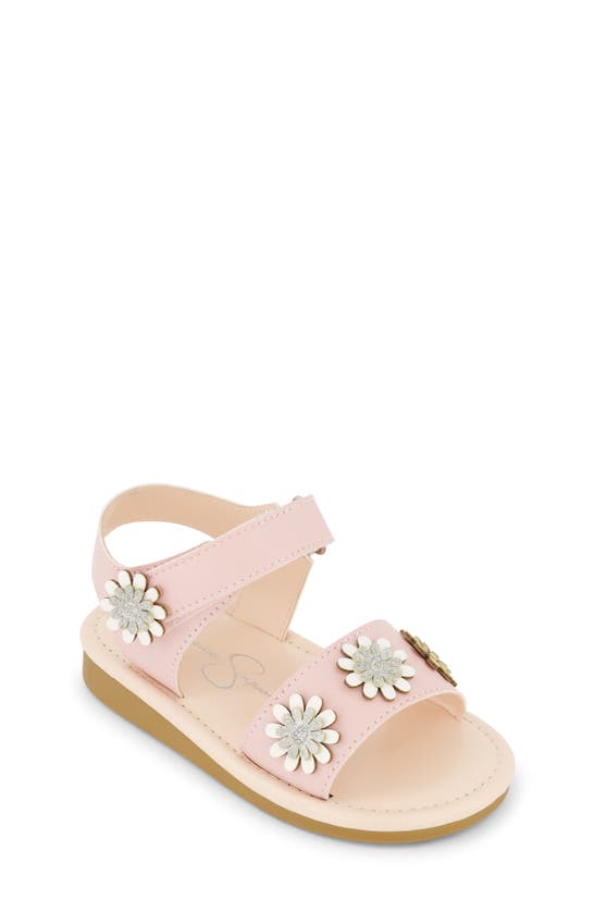 Shop Jessica Simpson Kids' Janey Flower Sandal In Blush
