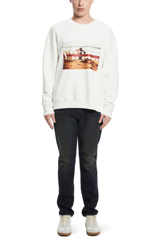 Shop Vayder Muller Long Sleeve Cotton Graphic Sweatshirt In Beach Telly