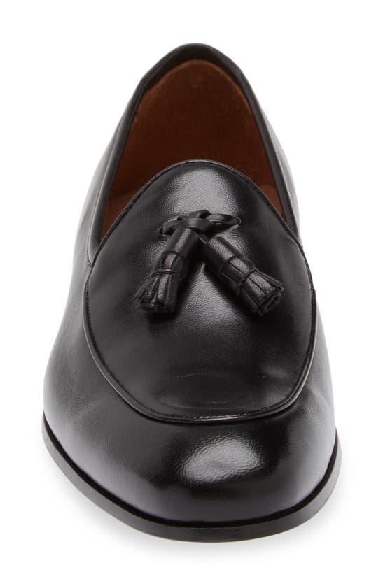 Shop Mezlan Tassel Leather Loafer In Black