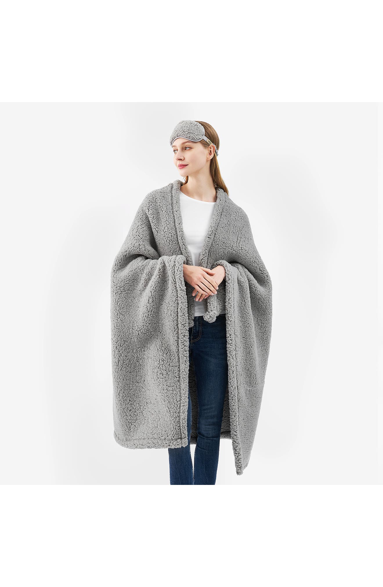 UGG® Original Faux Shearling Throw Blanket & Eye Mask Sleep Set Nordstrom