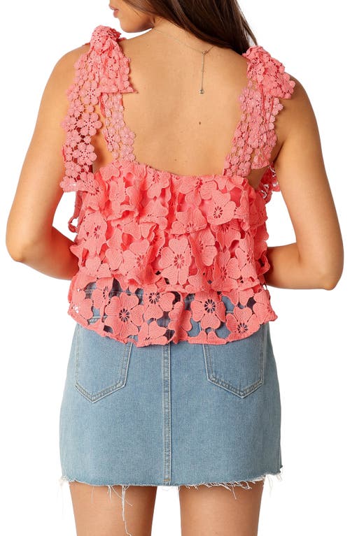 Petal And Pup Petal & Pup Neva Floral Lace Tiered Tank In Red