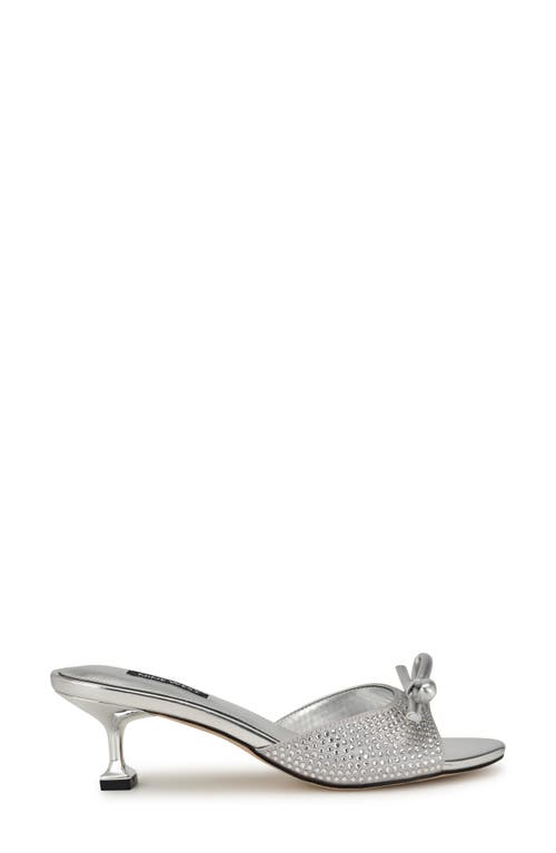 Nine West Delly Kitten Heel Slide Sandal In Gray