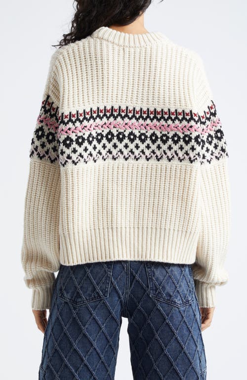 Shop Rag & Bone Leigh Fair Isle Wool Sweater In Ivory