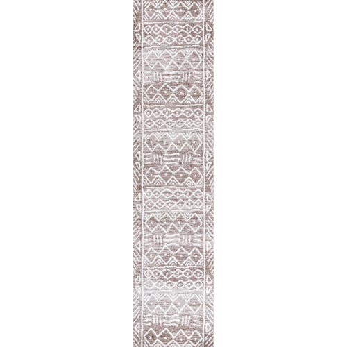Jonathan Y Amanar  Geometric Area Rug In Brown/ivory