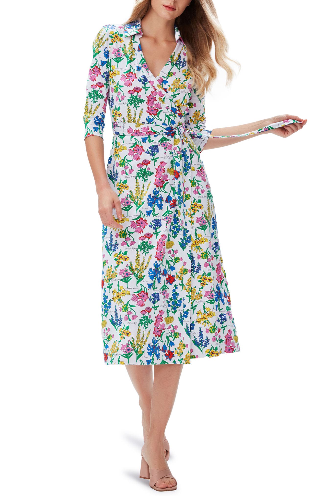 Diane von Furstenberg Abigail Floral Silk Wrap Dress in Botanicals