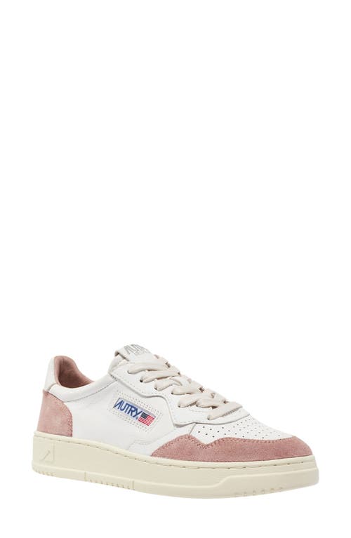 AUTRY Medalist Washed Low Top Sneaker White/Light Beige at Nordstrom,