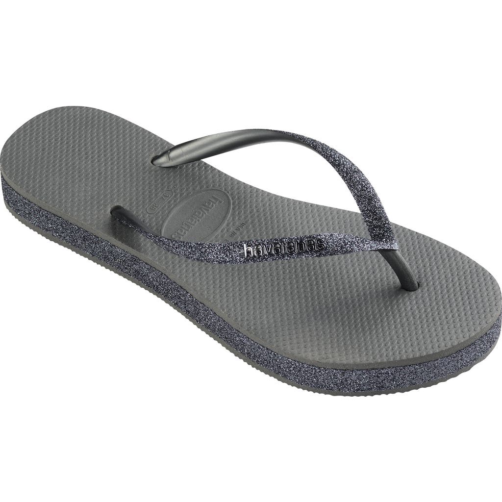 HAVAIANAS HAVAIANAS SLIM SPARKLE FLATFORM FLIP FLOP