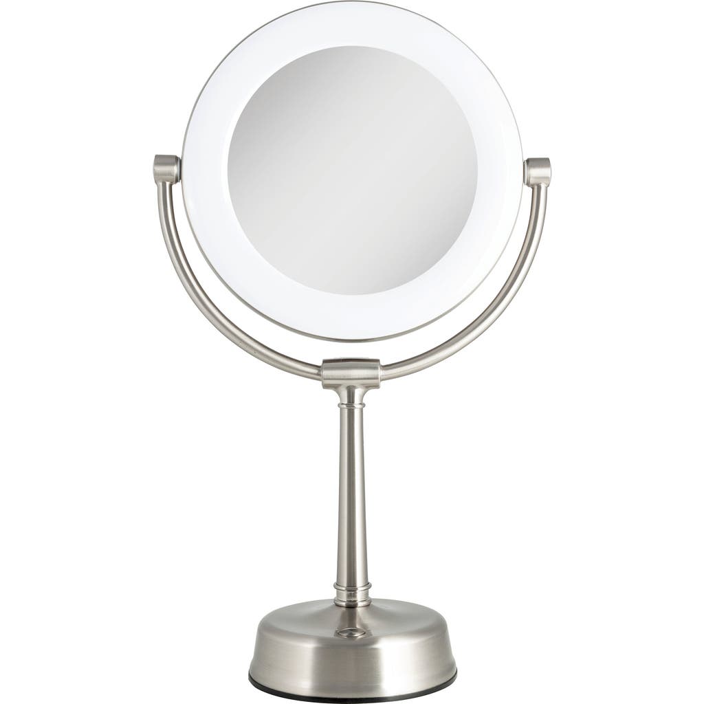 Zadro Lexington Lighted Makeup Mirror With 10x/1x Magnification In Satin Nickel