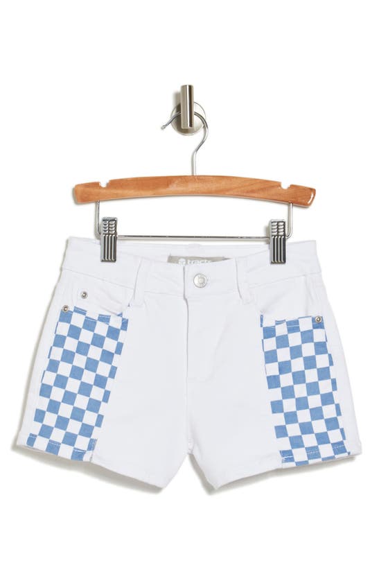 Tractr Kids' Check Panel Shorts In Blue