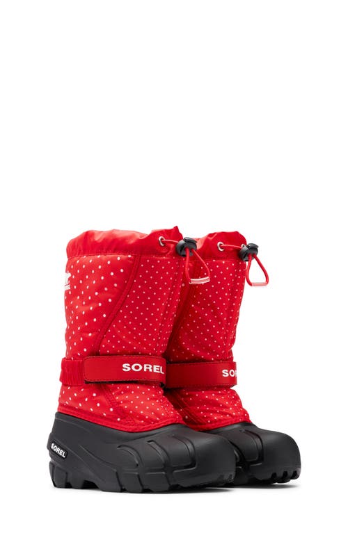 SOREL Flurry Weather Resistant Snow Boot in Cherrybomb/Black