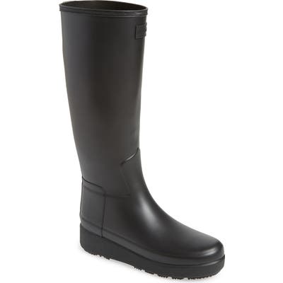 Hunter Refined Creeper Tall Rain Boot, Black