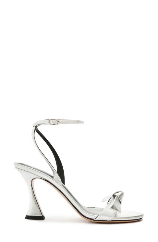 Alexandre Birman Clarita Bell 85mm Metallic Leather Sandals In Argento