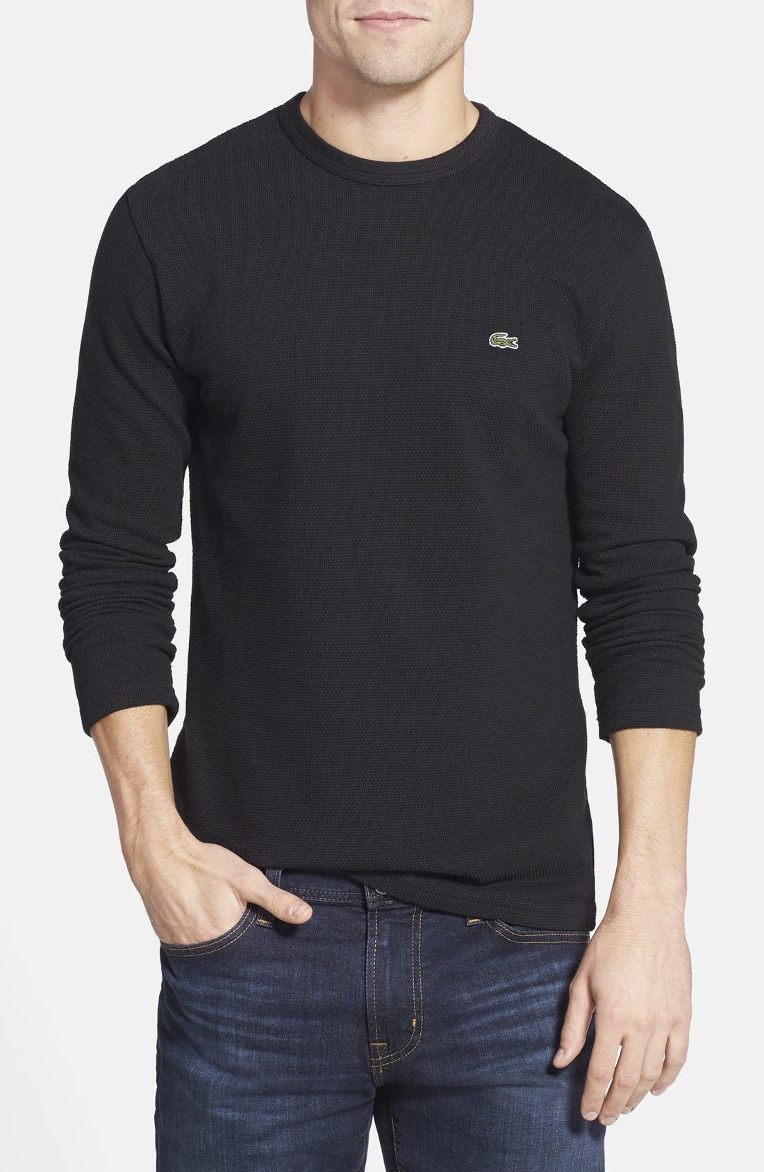 Lacoste Slim Fit Waffle Knit Long Sleeve TShirt Nordstrom