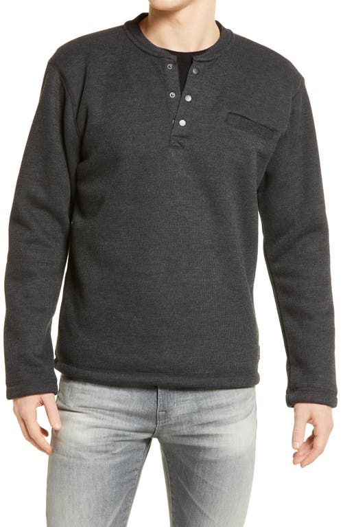 Shop Vintage 1946 Long Sleeve Fleece Henley In Charcoal/charcoal