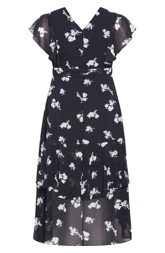 Shop City Chic Demure Floral Faux Wrap High-low Dress