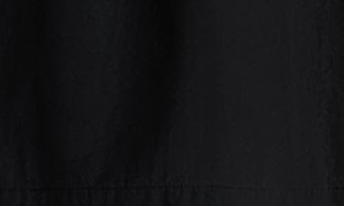 Eileen Fisher Johnny Collar Short Sleeve Organic Cotton Dress In Black