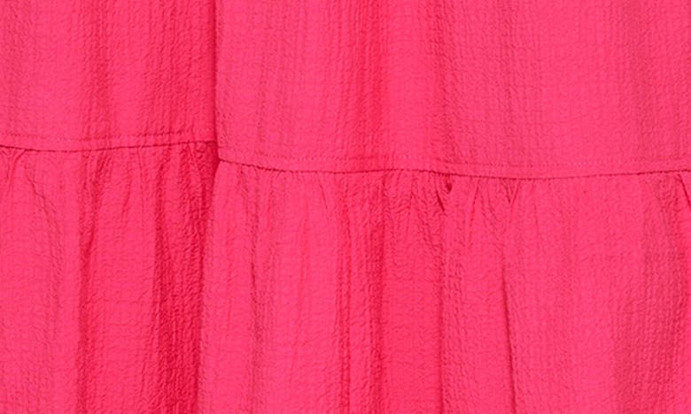 Shop Calvin Klein Tiered Gauze Maxi Dress In Lipstick