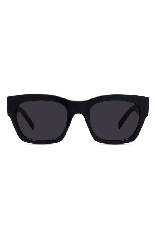 Shop Givenchy 4g 54mm Square Sunglasses In Shiny Black/smoke