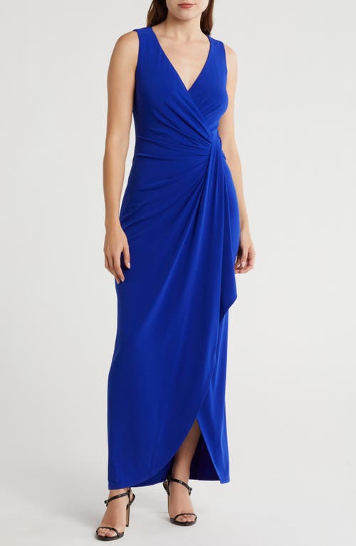 Connected Apparel Ity Pleated Detail Maxi Dress Deep Cobalt at Nordstrom,