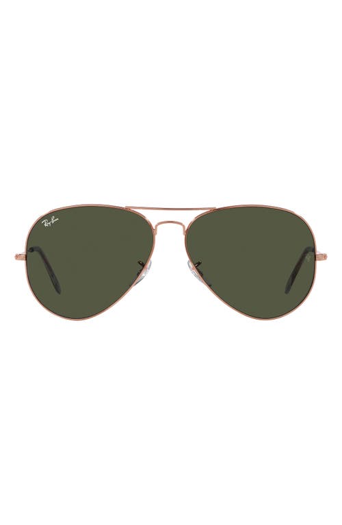 Ray-Ban Large Original 62mm Aviator Sunglasses in Rose Gold at Nordstrom