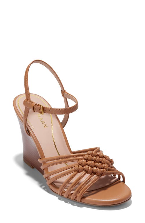 Cole Haan Jitney Knot Ankle Strap Wedge Sandal Pecan Ltr at Nordstrom,