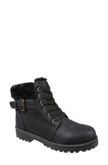 Lamo Kit Faux Fur Lug Boot In Black