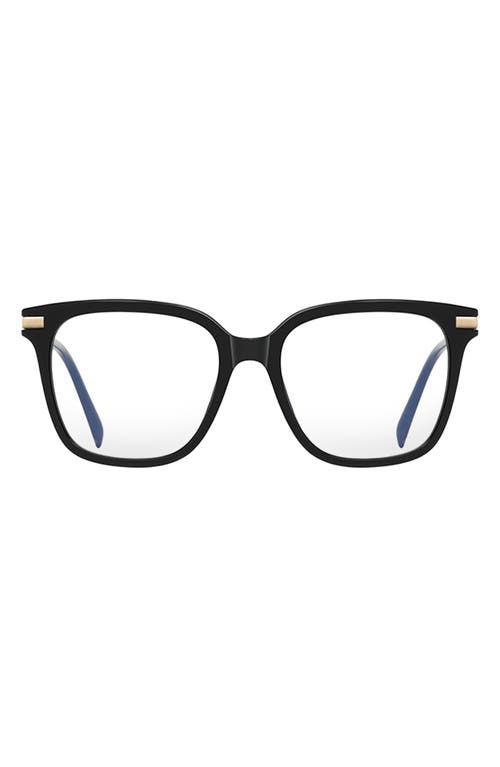 Yara 52mm Square Blue Light Blocking Glasses in Black