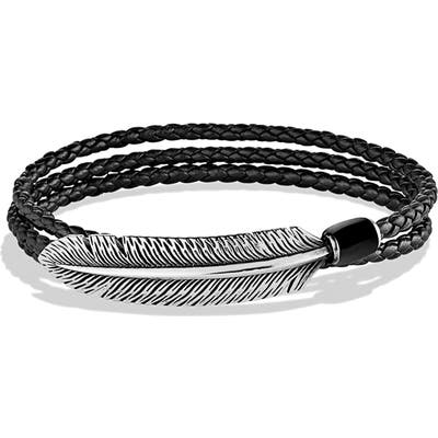David Yurman Southwest Triple-Wrap Bracelet In Black Leather