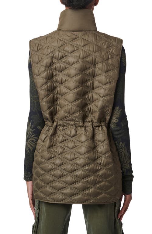 Bernardo Diamond Quilted Vest In Olive