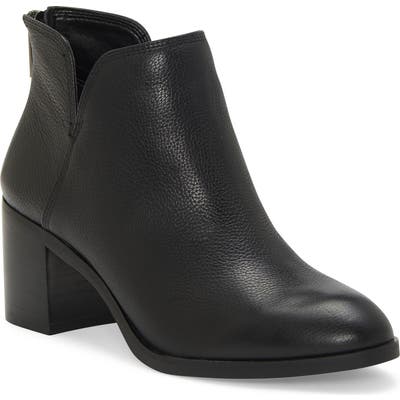 Enzo Angiolini Jainn Leather Block Heel Bootie- Black