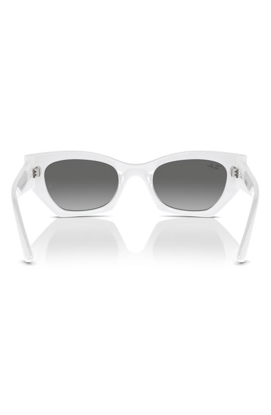 Ray Ban Zena Bio-based Sunglasses White Snow Frame Grey Lenses 52-22 In Grey Flash
