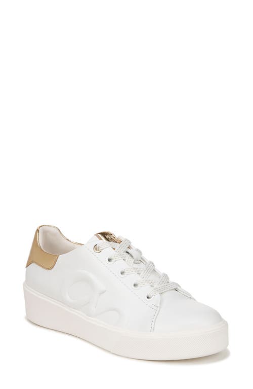 Naturalizer Morrison Sneaker in White/Dark Gold Leather at Nordstrom, Size 6.5
