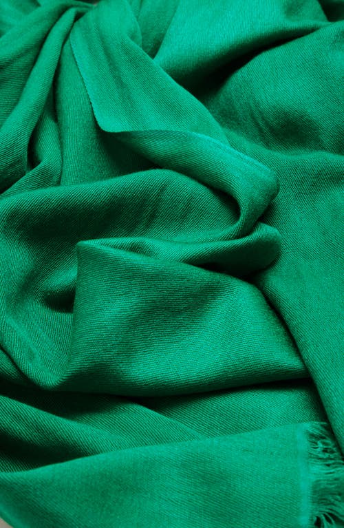 Saachi Cashmere & Wool Blend Shimmering Scarf In Green