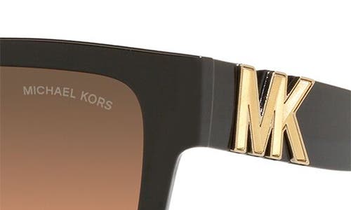 Michael Kors 54mm Gradient Square Sunglasses In Black Dark Tort/grey