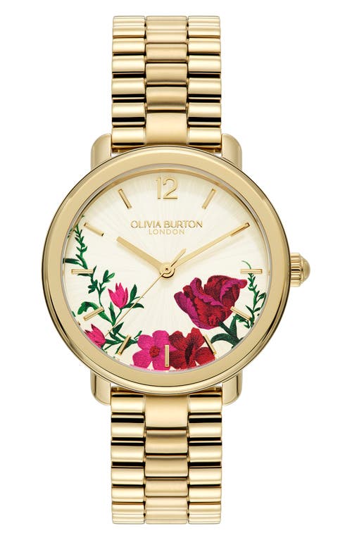 Olivia Burton Signature Floral Bracelet Watch, 36mm in Gold 