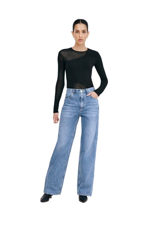 Marcella Casey Contrast Knit Top In Black