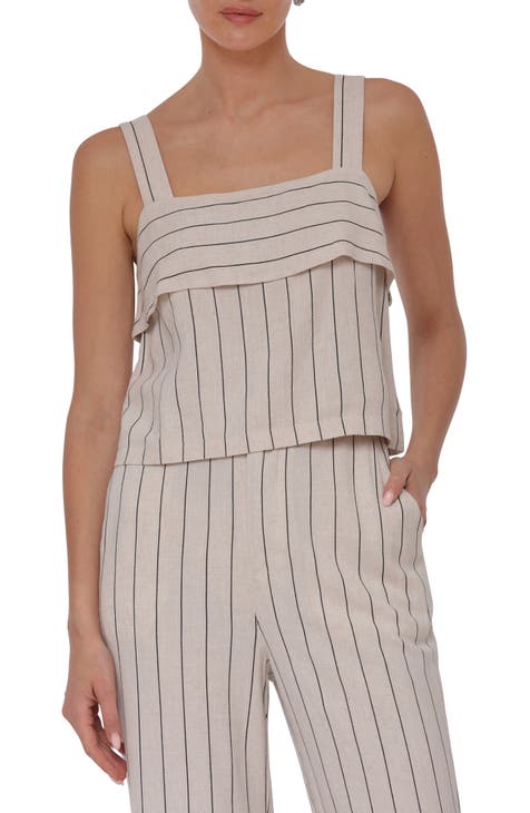 Stripe Tiered Square Neck Tank