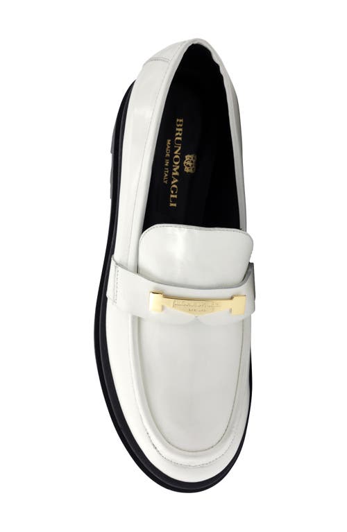 Bruno Magli Lapo Platform Loafer In Off White