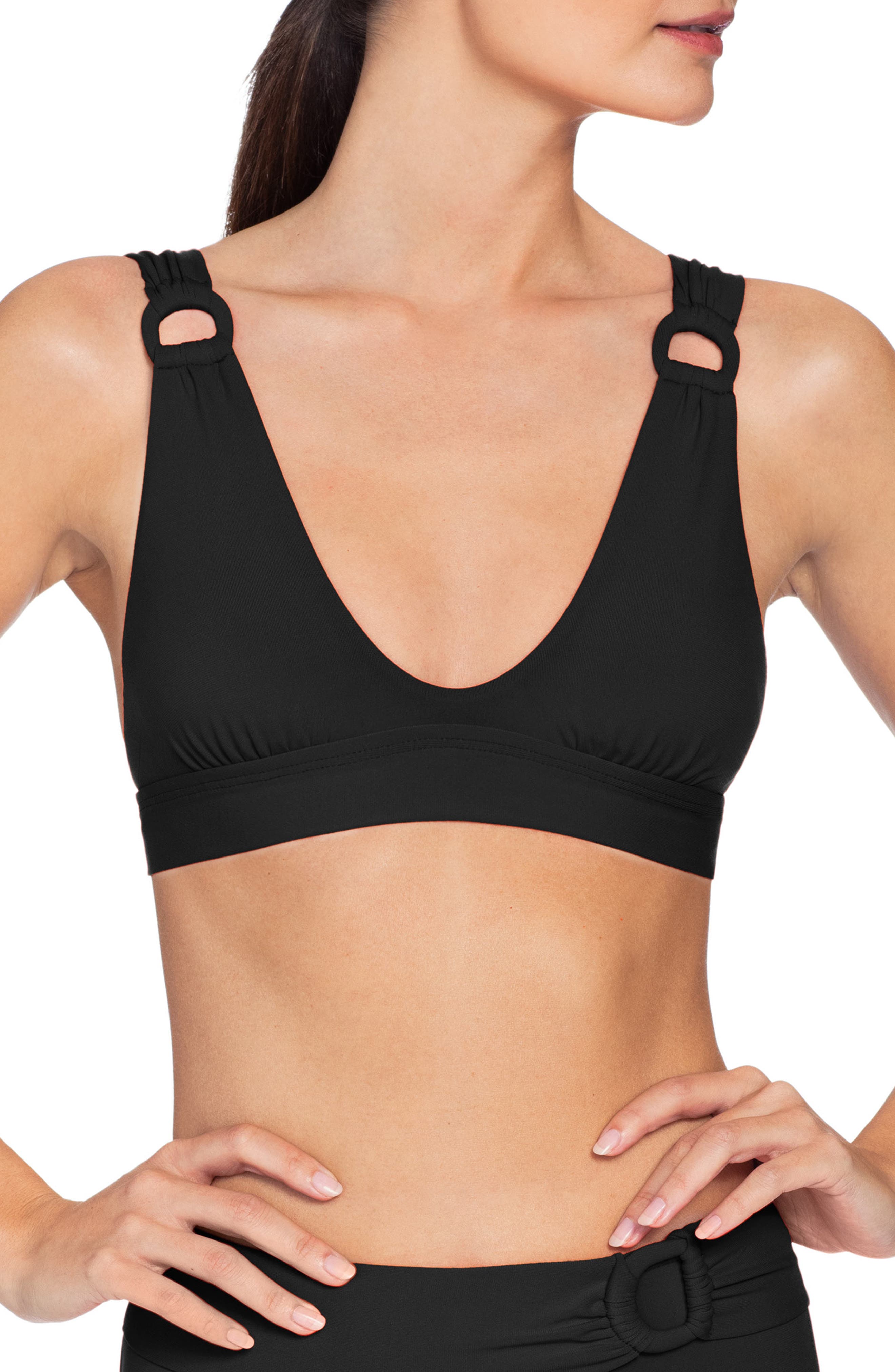 Robin Piccone Kate Scoop Neck Swim Top, Black