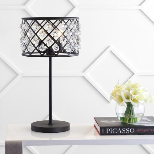 Shop Jonathan Y Gabrielle Metal/crystal Led Table Lamp In Oil Rubbed Bronze