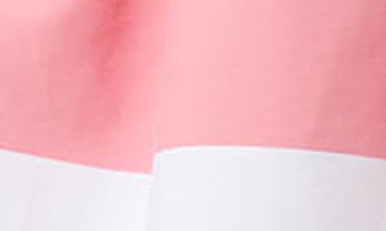 Shop Carolina Herrera Stripe Bow Strap Sundress In Shell Pink Multi